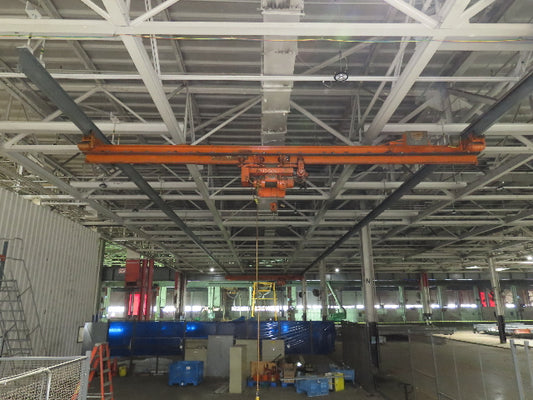 Cleveland Tramrail P&H 2 Ton Single Girder Underhung Bridge Crane 28' 4" Span