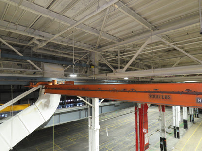 Cleveland Tramrail P&H 1 Ton Single Girder Underhung Bridge Crane 45' 10" Span
