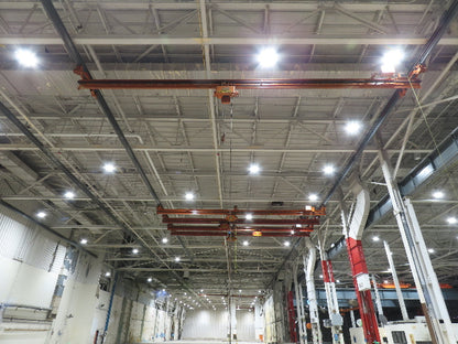 Cleveland Tramrail P&H 1 Ton Single Girder Underhung Bridge Crane 45' 10" Span