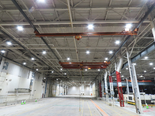 Cleveland Tramrail P&H 1 Ton Single Girder Underhung Bridge Crane 45' 10" Span