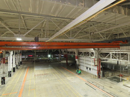 Cleveland Tramrail P&H 1/2 Ton Single Girder Underhung Bridge Crane 45' 10" Span