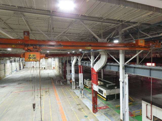 Cleveland Tramrail P&H 1/2 Ton Single Girder Underhung Bridge Crane 45' 10" Span