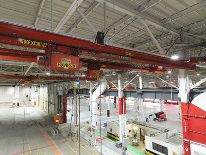 Cleveland Tramrail P&H 2 Ton Single Girder Underhung Bridge Crane 45' 10" Span