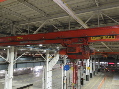 Cleveland Tramrail P&H 2 Ton Single Girder Underhung Bridge Crane 45' 10" Span