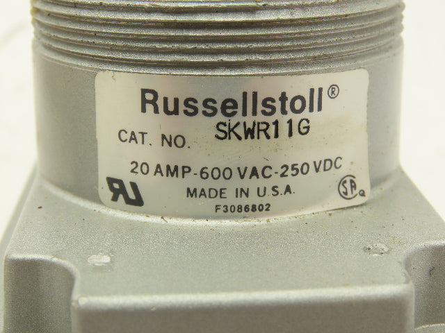 Russellstoll SKWR11G Pin and Sleeve Receptacle 11 Wire 20A 600V No Cover