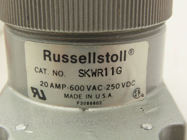 Russellstoll SKWR11G Pin and Sleeve Receptacle 11 Wire 20A 600V