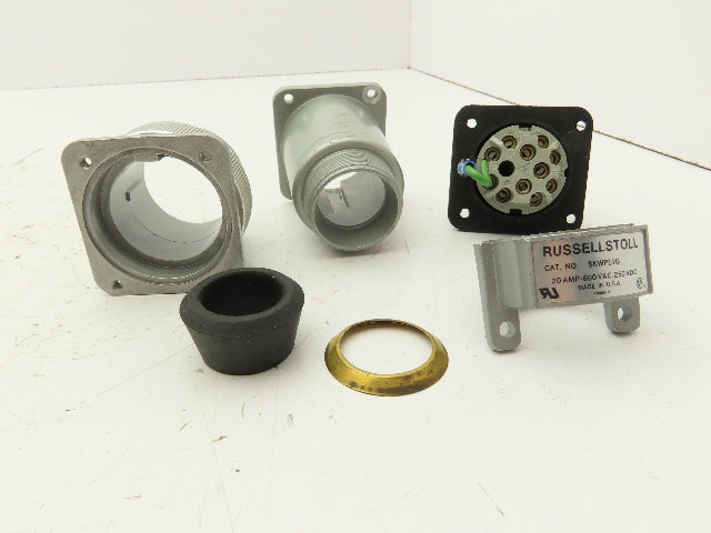 Russellstoll SKWP11G Pin Sleeve Plug 11 Wire 10 Pole Watertight 20A 600VAC
