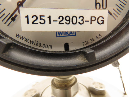 Wika Xsel 23X.34 4.5 Pressure Guage 4-1/2" Dial 0-60Psi w/6" Flanged Diaphragm