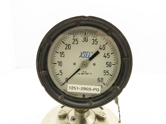 Wika Xsel 23X.34 4.5 Pressure Guage 4-1/2" Dial 0-60Psi w/6" Flanged Diaphragm