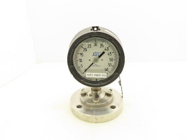 Wika Xsel 23X.34 4.5 Pressure Guage 4-1/2" Dial 0-60Psi w/6" Flanged Diaphragm