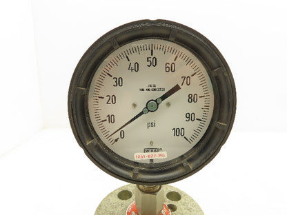 Wika Pressure Guage 4-1/2" Dial 0-100Psi w/5" Flanged Diaphragm Seal