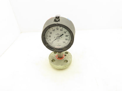 Wika Pressure Guage 4-1/2" Dial 0-100Psi w/5" Flanged Diaphragm Seal