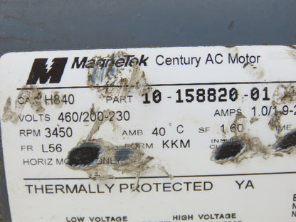 Magnetek Century H840 Electric Motor 1/2HP 3450 RPM 3PH 230/460V L56