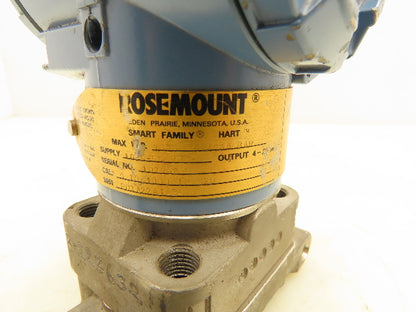 Rosemount 3051PD3A22A1AB4 Pressure Transmitter 0-1000" H20 3626Psi 10.5-55VDC