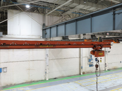 Cleveland Tramrail P&H 2 Ton Single Girder Underhung Bridge Crane 46' Span
