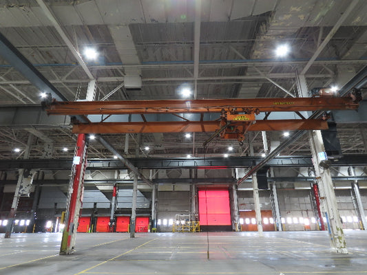 Cleveland Tramrail P&H 7.5 Ton Double Girder Underhung Bridge Crane 45' 10" Span