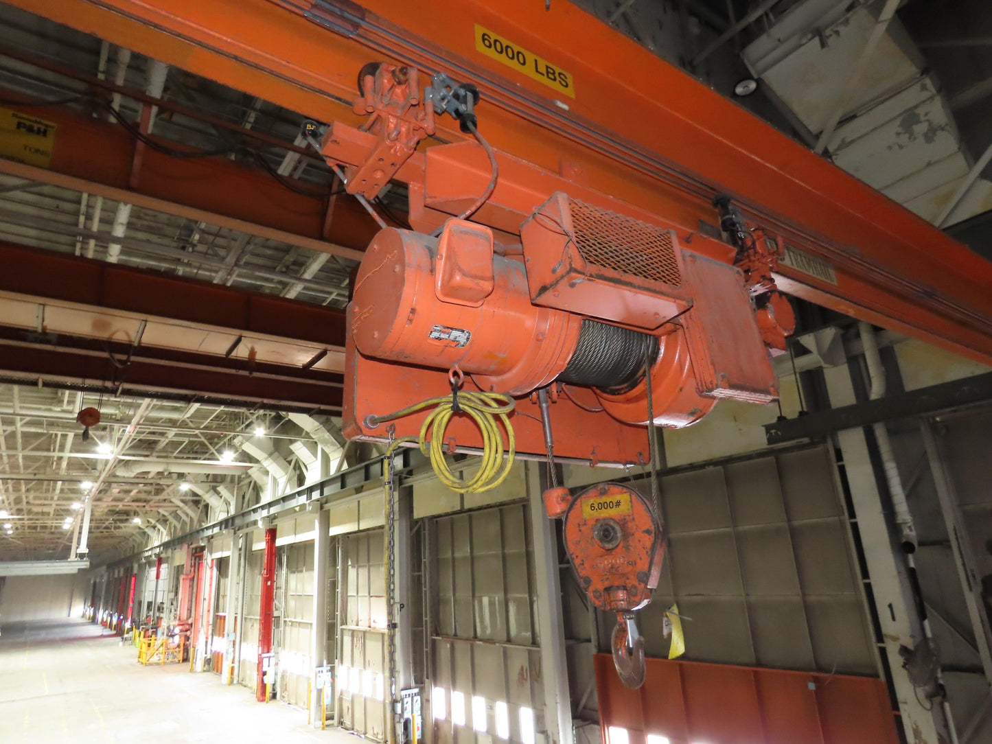 Cleveland Tramrail P&H 3 Ton Single Girder Underhung Bridge Crane 46' Span
