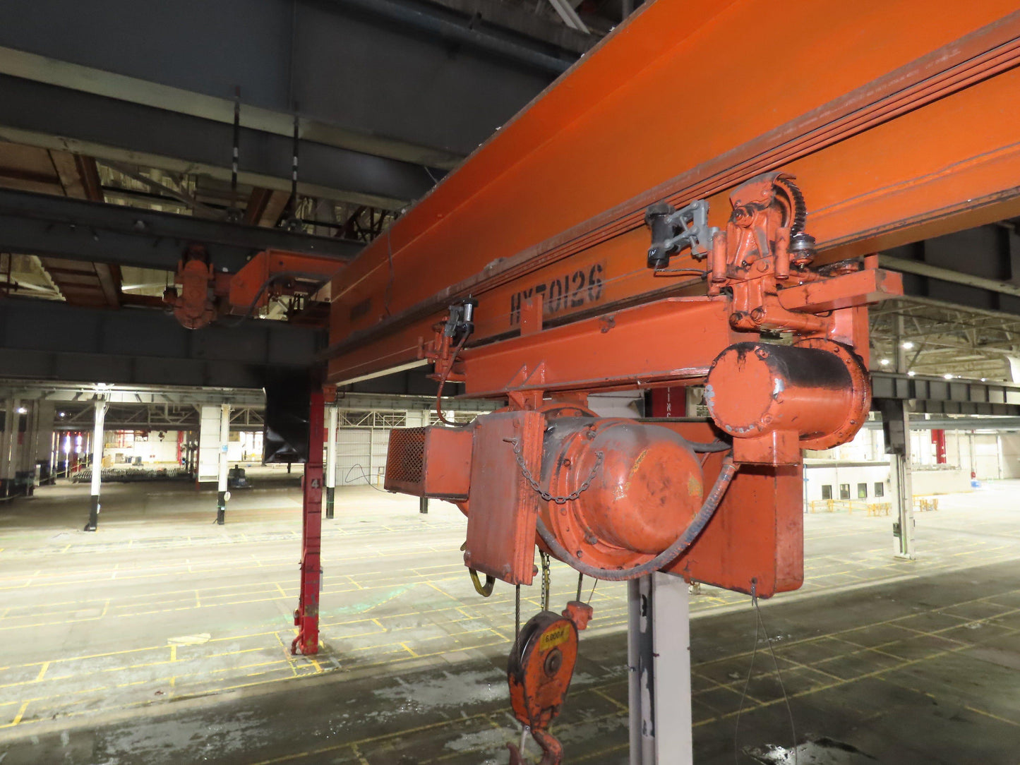 Cleveland Tramrail P&H 3 Ton Single Girder Underhung Bridge Crane 46' Span