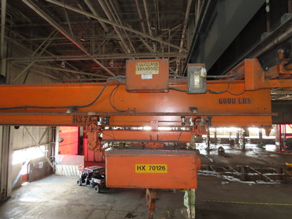 Cleveland Tramrail P&H 3 Ton Single Girder Underhung Bridge Crane 46' Span