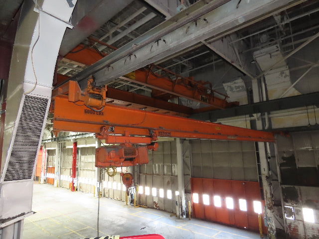 Cleveland Tramrail P&H 3 Ton Single Girder Underhung Bridge Crane 46' Span
