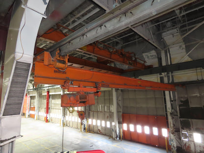 Cleveland Tramrail P&H 3 Ton Single Girder Underhung Bridge Crane 46' Span