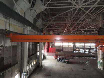 Cleveland Tramrail P&H 3 Ton Single Girder Underhung Bridge Crane 46' Span