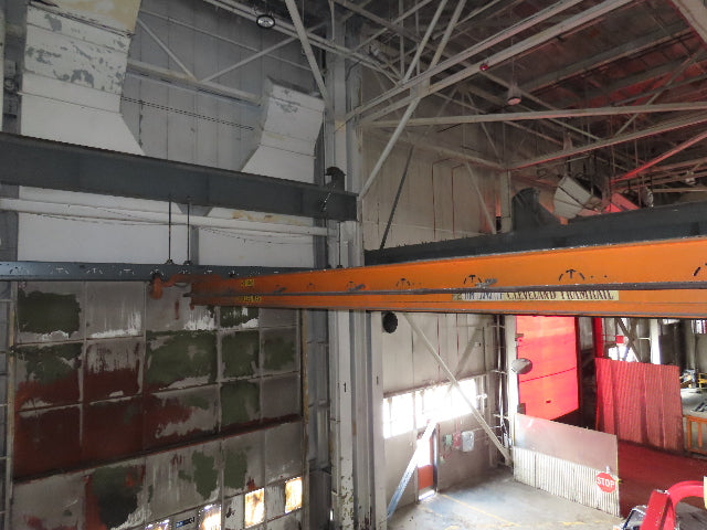 Cleveland Tramrail P&H 1 Ton Single Girder Underhung Bridge Crane 46' Span