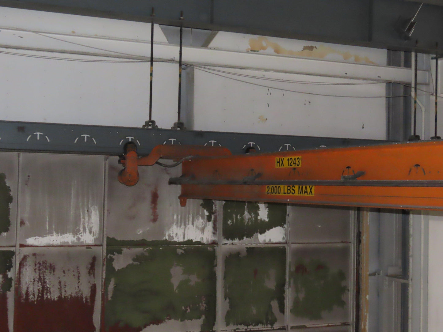 Cleveland Tramrail P&H 1 Ton Single Girder Underhung Bridge Crane 46' Span