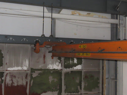 Cleveland Tramrail P&H 1 Ton Single Girder Underhung Bridge Crane 46' Span