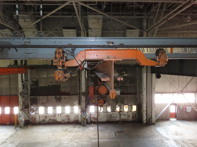 Cleveland Tramrail P&H 1 Ton Single Girder Underhung Bridge Crane 46' Span