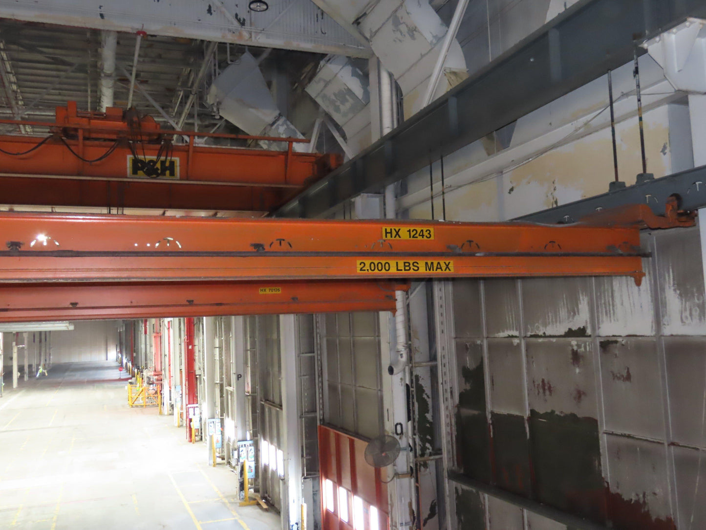 Cleveland Tramrail P&H 1 Ton Single Girder Underhung Bridge Crane 46' Span