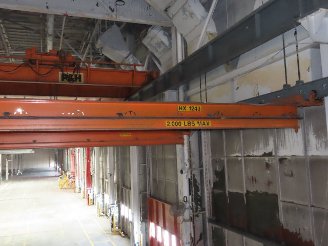 Cleveland Tramrail P&H 1 Ton Single Girder Underhung Bridge Crane 46' Span