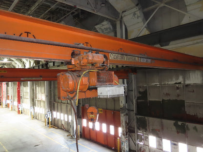 Cleveland Tramrail P&H 1 Ton Single Girder Underhung Bridge Crane 46' Span