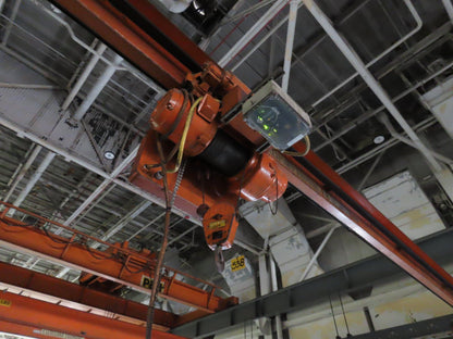 Cleveland Tramrail P&H 1 Ton Single Girder Underhung Bridge Crane 46' Span
