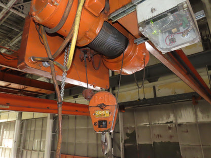 Cleveland Tramrail P&H 1 Ton Single Girder Underhung Bridge Crane 46' Span