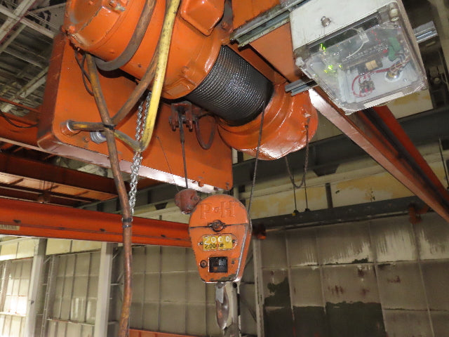 Cleveland Tramrail P&H 1 Ton Single Girder Underhung Bridge Crane 46' Span