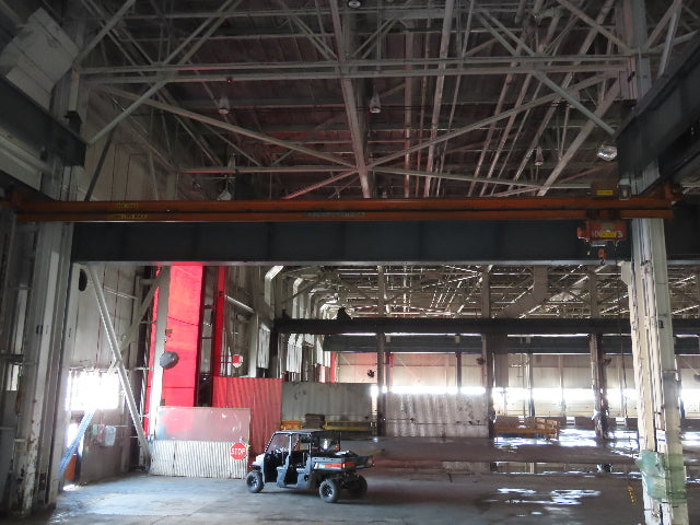 Cleveland Tramrail P&H 1 Ton Single Girder Underhung Bridge Crane 46' Span