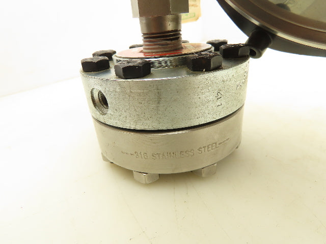 US Gauge 43257 Solfrunt Pressure Gauge w/Temp Sensor And Diaphragm 0-3500 5"Face