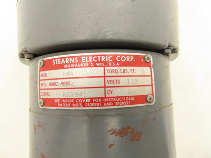 Century Stearns SP Electric Motor 1/4HP 1725 RPM 115V 1PH F48Y H44 Brake