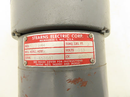 Century Stearns SP Electric Motor 1/4HP 1725 RPM 115V 1PH F48Y H44 Brake