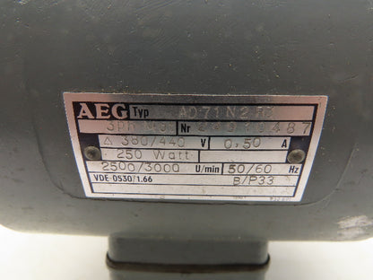 AEG AD71N2R3 Electric Motor 3000 RPM 440V 3PH 250 Watt 0.5A