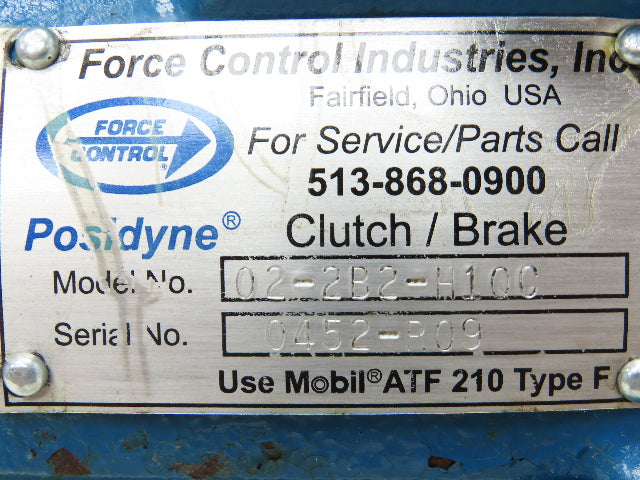 Force Control 02-2B2-H10C Air Powered Posidyne Clutch/Brake 5/8" Shaft 5/8" Bore