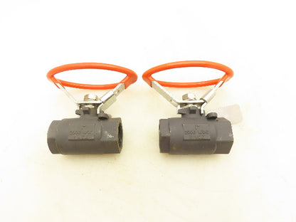 Nace 2000 WOG 2-Way Ball Valve 1" WCB SS Ball Lot Of 2