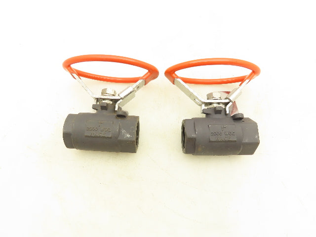 Nace 2000 WOG 2-Way Ball Valve 1" WCB SS Ball Lot Of 2