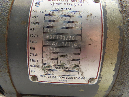 Boston Gear V92500BTF-B Baldor DC Electric Motor 1/4Hp 56C Frame 90VDC 1750RPM
