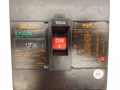 Fuji Electric EA203B Auto Circuit Breaker 150A 250VDC 3 Pole