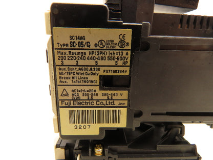 Fuji SC-05/G Magnetic Contactor w/Thermal Overload Relay 24V Coil 3PH Lot Of 2