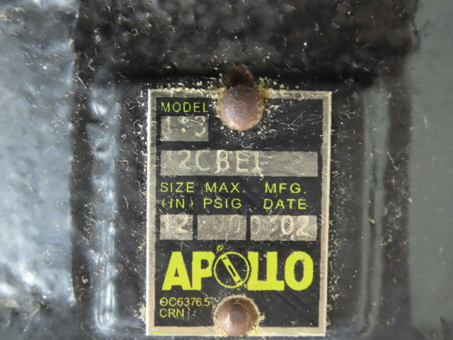 Apollo 113 Butterfly Valve 12" 200 PSI 12 Bolt Lug Manual Gear Operator