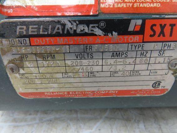 Reliance P56H3929N-VS Electric Motor 2HP 1725 RPM 208-230V 3PH FJ56C