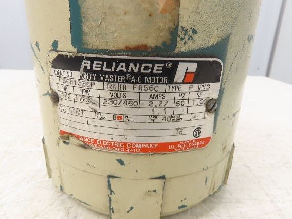 Reliance Electric P56H1338P AC Motor 1/2Hp 1725rpm 230/460V 3PH 56C Frame